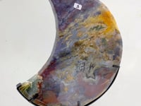 Unique Large Ocean Jasper Moon Carving With Stand #4