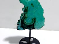 Unique Chrysocolla Mixed Malachite Specimen Raw Bottom With Stand