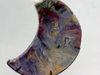 Unique Large Ocean Jasper Moon Carving With Stand #2