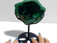 Unique Malachite Specimen Raw Bottom With Stand