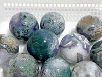 10 Pieces Moss Agate Spheres Ball