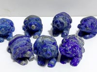 7 Pieces Lapis Lazuli Bear Carving