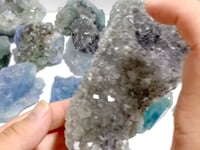 16 Pieces Blue Fluorite Mixed Calcite Raw Stone Specimen For Collection