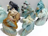 11 Pieces Caribbean Calcite Unicorn Carving Closeout