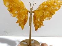 Golden Hematoid Quartz Fire Quartz Butterfly Wing Carving With Stand