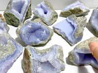 10 Pieces Geode Druzy Blue Chalcedony