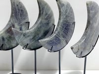 4 Pieces Beautiful Labradorite Moon Carving With Stand