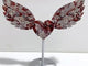 Unique Morocco Agate Heart Wing Carving With Stand