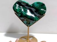 Unique Malachite Heart With Stand