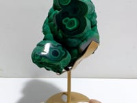 Unique Malachite Specimen Raw Bottom With Stand
