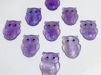 Purple Fluorite Crystal Owl Carving Wholesale