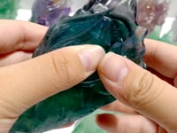 13 Pieces Rainbow Fluorite Dragon Head Carving