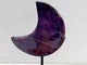 Large Charoite Moon Carving With Stand