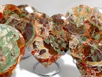 5 Pieces Large Money Agate Heart With Stand