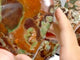 8 Pieces Large Money Agate Heart With Stand