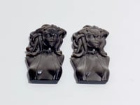 Silver Sheen Obsidian Medusa Carving Wholesale