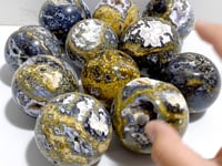 11 Pieces Geode Druzy 8th Vein Ocean Jasper Spheres
