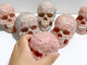 6 Pieces Pink Opal Skull Carving