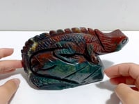 Large Ocean Jasper Lizard Carving #4