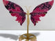 Unique Rhodonite Mixed Quartz Butterfly Wing Carving With Stand
