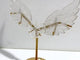 Clear Quartz Heart Wing Carving With Stand