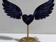 Fluorite Mixed Blue Apatite Heart Wing Carving With Stand