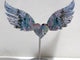 Ocean Jasper Heart Wing Carving With Stand