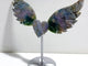 Unique Ocean Jasper Heart Wing Carving With Stand