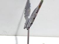 Unique Ocean Jasper Heart Wing Carving With Stand