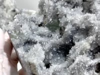 3 Pieces Large Black Clear Quartz Cluster Mixed Calcite Specimen