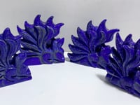 4 Pieces Lapis Lazuli Nine-tailed Fox Carving