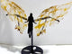 Golden Hematoid Quartz Fire Quartz Angel Carving Wing With Stand