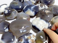 21 Pieces Black Orca Agate Heart #4