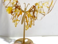 Golden Hematoid Quartz Fire Quartz Butterfly Wing Carving With Stand