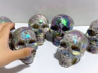 6 Pieces Geode Aura Sphalerite Skull Carving