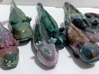 8 Pieces Ocean Jasper Newt Carving