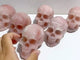 6 Pieces Beautiful Pink Opal Skull Carving