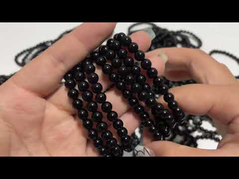 Local Stock - 6MM Black Tourmaline Bracelets Wholesale