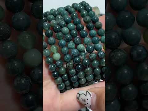 Local Stock - 6MM Green Moss Agate Bracelets Wholesale