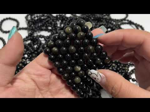 Local Stock - 8MM Gold Sheen Obsidian Bracelets Wholesale