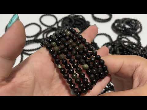 Local Stock - 6MM Gold Sheen Obsidian Bracelets Wholesale