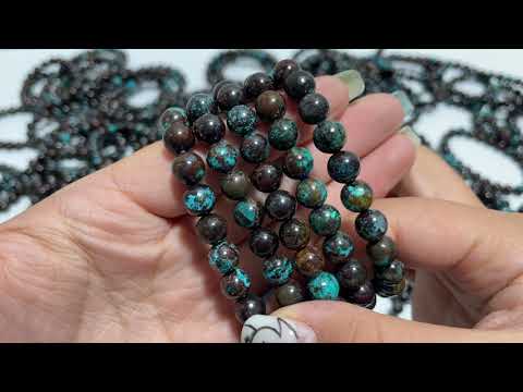 Local Stock - 8MM Chrysocolla mixed Malachite Bracelets Wholesale