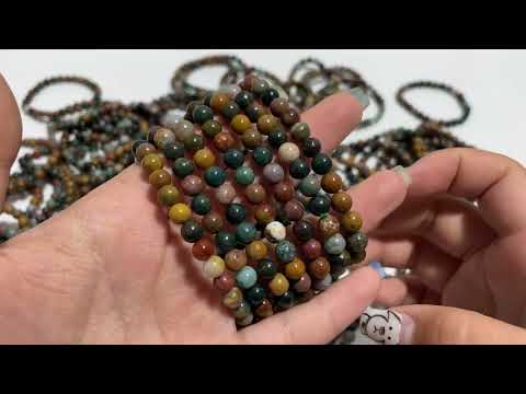 Local Stock - 6MM Colorful Ocean Jasper Bracelets Wholesale