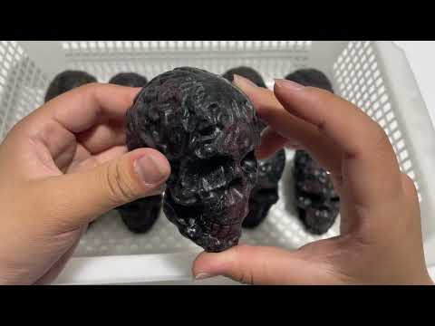 Local Stock - Garnet Mixed Astrophyllite Skull Carving Wholesale