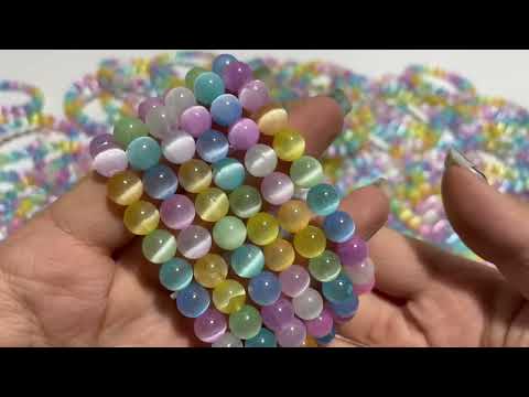 Local Stock - 8MM Aura Colorful Selenite Bracelets Wholesale