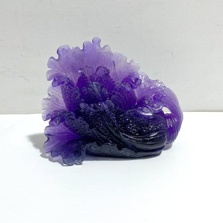 Purple Fluorite Chinese Cabbage Carving 5 - Wholesale Crystals