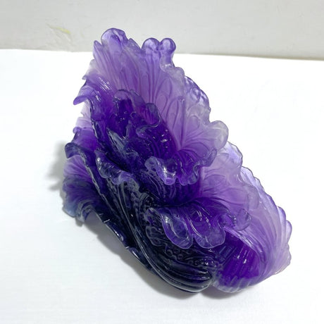 Purple Fluorite Chinese Cabbage Carving 5 - Wholesale Crystals