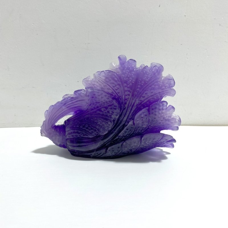 Purple Fluorite Chinese Cabbage Carving 5 - Wholesale Crystals