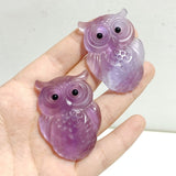 Purple Fluorite Crystal Owl Carving Wholesale -Wholesale Crystals