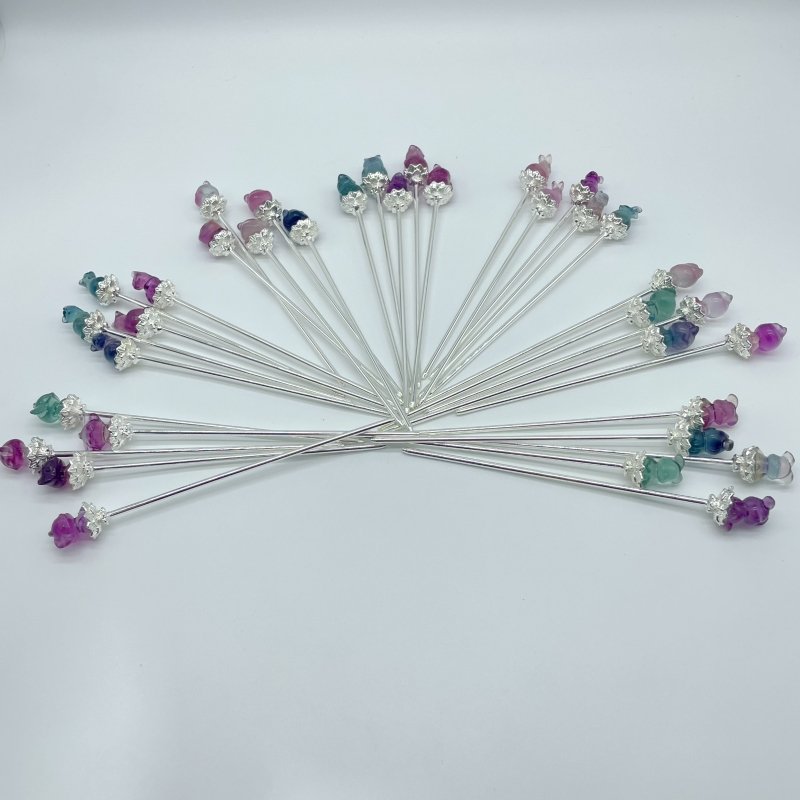 Rainbow Fluorite Animal Hairpin Carving Wholesale - Wholesale Crystals